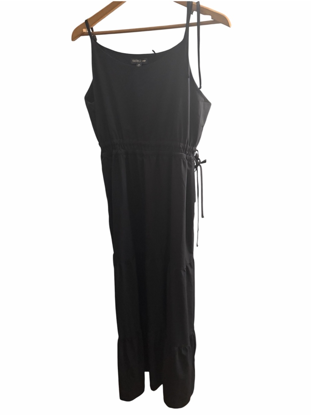 Toad&Co Black Maxi Dress with Adjustable Side Tie